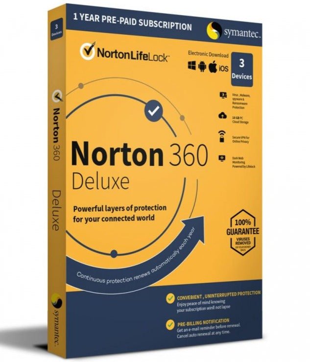 Norton Security 360 Deluxe - 3 zariadenie 1 rok - Norton - LicenceX.sk